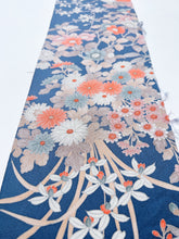 画像をギャラリービューアに読み込む, 濁り瑠璃色に花模様【六つ釦】