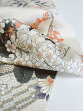 画像をギャラリービューアに読み込む, 細紗綾型に菊梅楓【サイドギャザーワンピース】