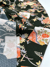 画像をギャラリービューアに読み込む, 麻の葉地紋に破れ色紙に松竹梅模様【長丈シュッケニ・丈91㎝】