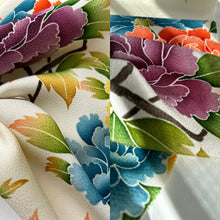 画像をギャラリービューアに読み込む, 鮫小紋地紋に暈し染の牡丹模様【ギャザータイプ】