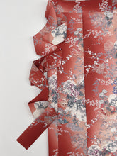 画像をギャラリービューアに読み込む, 雪輪に鶴金彩暈し花模様【長丈シュッケニ・丈91㎝】