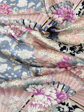 画像をギャラリービューアに読み込む, 【特短】開き扇地紋に扇面牡丹花模様