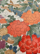 画像をギャラリービューアに読み込む, 縮緬草花鳥模様 【サイドギャザーワンピース】