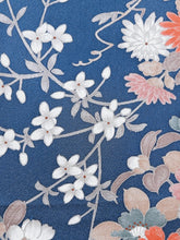 画像をギャラリービューアに読み込む, 濁り瑠璃色に花模様【六つ釦】