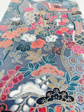 画像をギャラリービューアに読み込む, 縮緬友禅・牡丹藤・草花模様【サイドギャザーワンピース】