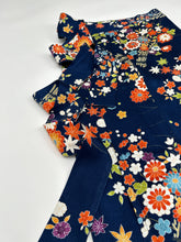 画像をギャラリービューアに読み込む, 鮫小紋地紋に楓菊荻模様【長丈シュッケニ・丈91㎝】