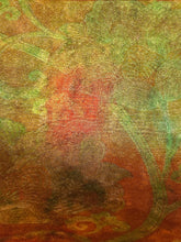 画像をギャラリービューアに読み込む, ⚠️難アリ・赤緑の暈し引箔の唐花模様【ケニショ・大】