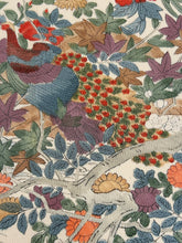 画像をギャラリービューアに読み込む, 縮緬草花鳥模様 【サイドギャザーワンピース】
