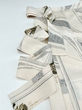 画像をギャラリービューアに読み込む, ⚠️シミあり縞地紋に江戸小紋変わり模様【長丈シュッケニ・丈91㎝】