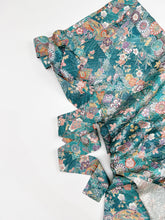 画像をギャラリービューアに読み込む, 浅葱色扇に蝶草花模様【長丈シュッケニ】【日本橋三越品】