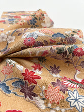 画像をギャラリービューアに読み込む, 膨れ織りに鶴・四季草花模様【長丈シュッケニ・丈91㎝】