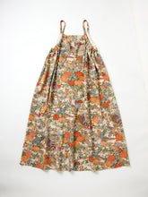 画像をギャラリービューアに読み込む, 縮緬草花鳥模様 【サイドギャザーワンピース】