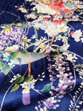 画像をギャラリービューアに読み込む, 【長】乱れ藤地紋に籠花藤花尽くし模様⚠️難あり