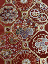 画像をギャラリービューアに読み込む, 蜀江・よろめき縞に花模様【あずま型 中】特上