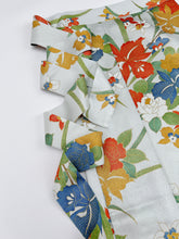 画像をギャラリービューアに読み込む, 藍白大花模様金彩縁【長丈シュッケニ】