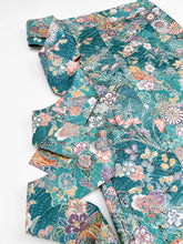 画像をギャラリービューアに読み込む, 浅葱色扇に蝶草花模様【長丈シュッケニ】【日本橋三越品】