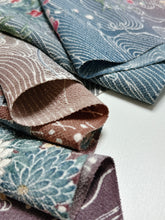 画像をギャラリービューアに読み込む, 鬼しぼ縮緬四季草花模様【サイドギャザーワンピース】