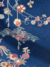 画像をギャラリービューアに読み込む, 膨れ織り地に鳳凰鹿子ヱ霧花模様【サイドギャザーワンピース】