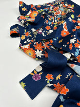 画像をギャラリービューアに読み込む, 鮫小紋地紋に楓菊荻模様【長丈シュッケニ・丈91㎝】