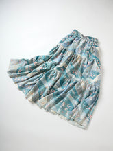 画像をギャラリービューアに読み込む, 青碧色の流線枝花模様暈し染め【ティアード】