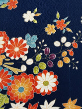 画像をギャラリービューアに読み込む, 鮫小紋地紋に楓菊荻模様【長丈シュッケニ・丈91㎝】