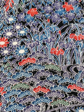 画像をギャラリービューアに読み込む, 農村風景に総松草花模様・縮緬