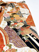 画像をギャラリービューアに読み込む, 七宝地紋に破れ色紙古典柄模様【長丈シュッケニ】