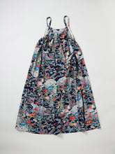 画像をギャラリービューアに読み込む, 椿山鳥流水風景型染模様【サイドギャザーワンピース】