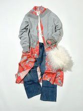 画像をギャラリービューアに読み込む, 唐紅色の花尽くし模様【六つ釦】