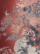画像をギャラリービューアに読み込む, 雪輪に鶴金彩暈し花模様【長丈シュッケニ・丈91㎝】
