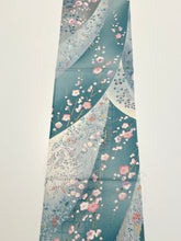 画像をギャラリービューアに読み込む, 青碧色の流線枝花模様暈し染め【ティアード】