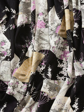 画像をギャラリービューアに読み込む, 扇面花鳥風景模様総斑点地紋【ギャザータイプ】