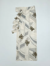 画像をギャラリービューアに読み込む, ⚠️シミあり縞地紋に江戸小紋変わり模様【長丈シュッケニ・丈91㎝】