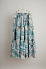 画像をギャラリービューアに読み込む, 青碧色の流線枝花模様暈し染め【ティアード】