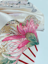 画像をギャラリービューアに読み込む, 掠れ格子に変わり波地紋に花扇模様【ティアード】