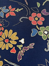 画像をギャラリービューアに読み込む, 型染花絵模様【サイドギャザーワンピース】