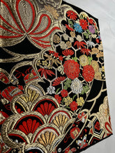 画像をギャラリービューアに読み込む, 唐織吉祥花模様黒字金糸【あずま型 中】上物