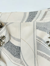 画像をギャラリービューアに読み込む, ⚠️シミあり縞地紋に江戸小紋変わり模様【長丈シュッケニ・丈91㎝】
