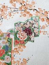 画像をギャラリービューアに読み込む, 屏風に四季の草花模様枝梅模様【ギャザータイプ】(新商品)