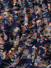 画像をギャラリービューアに読み込む, 花風景模様御所車型染【ギャザータイプ】