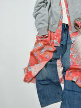 画像をギャラリービューアに読み込む, 唐紅色の花尽くし模様【六つ釦】