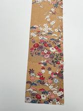 画像をギャラリービューアに読み込む, 膨れ織りに鶴・四季草花模様【長丈シュッケニ・丈91㎝】