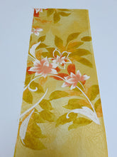 画像をギャラリービューアに読み込む, 抽象絵地紋に草花模様金彩【サイドギャザーワンピース】