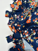 画像をギャラリービューアに読み込む, 鮫小紋地紋に楓菊荻模様【長丈シュッケニ・丈91㎝】