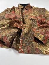 画像をギャラリービューアに読み込む, 紗綾型地紋に手染め更紗丸古典模様【M】