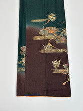 画像をギャラリービューアに読み込む, 総地紋・扇面花模様箔・暈し染め金銀彩【フォーマルシュッケニ】