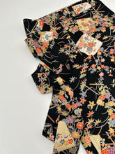 画像をギャラリービューアに読み込む, 麻の葉地紋に破れ色紙に松竹梅模様【長丈シュッケニ・丈91㎝】