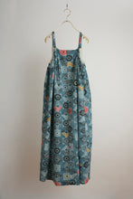 画像をギャラリービューアに読み込む, 縮緬花鳥模様(ビンテージ)【サイドギャザーワンピース】