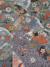 画像をギャラリービューアに読み込む, 膨れ織地に扇模様【シュッケニ】