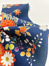 画像をギャラリービューアに読み込む, 鮫小紋地紋に楓菊荻模様【長丈シュッケニ・丈91㎝】